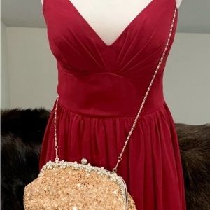 New Gorgeous Vintage Gold Evening Bag with Sequins and Beading
